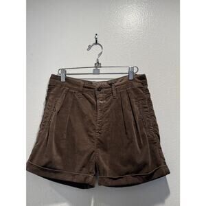 CLOSED Size 42 Made In Italy Brown Velvet Shorts Barry High Rise Pleated Pockets